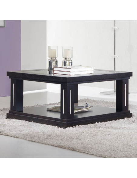 Mesa de centro zafiro con tapa de cristal | Linea Safira